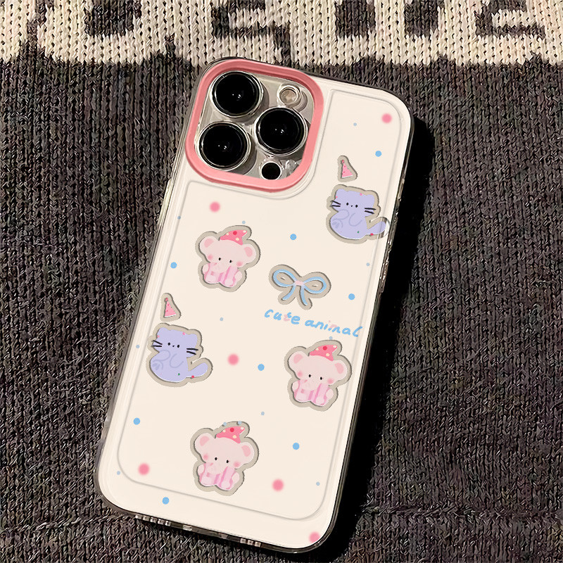 ชุดนอนน่ารักลายช้างขนาดเล็กiphone Case 13 12 15 14 11 Pro Max XSmax SE 2020 X XR 78 Plus Senseกันกระแทกซิลิโคนเคสโทรศัพท์