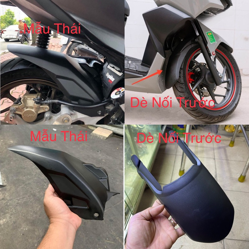 บังโคลนหน้าและหลัง Vario 160, 2022~2023 พลาสติกสีดําด้าน