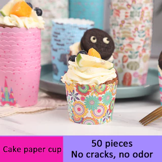 DIY_SWEET【COD】เลือกลายได้ !! ถ้วยคัพเค้กปาเนทโทนเข้าอบได้ ถ้วยกระดาษ（ราคาถูกสุด ๆ ）50 ชิ้น
