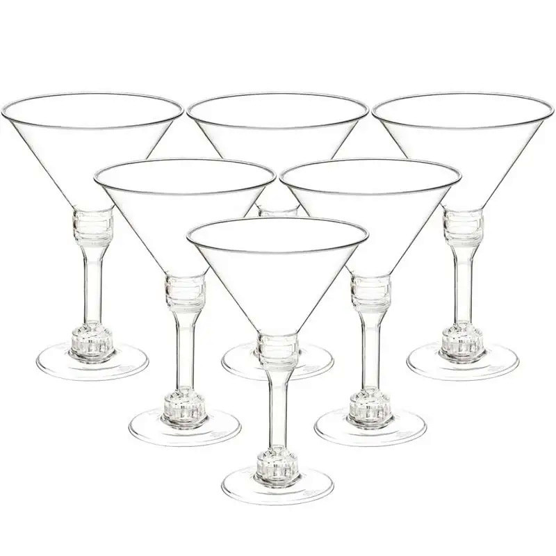 20pcs Decorative Cups Clear Plastic Martini Glasses Disposable Goblets Wine Cups Cocktail Cups for B