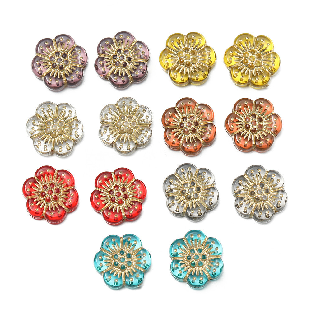 St.kunkka 20-50 ชิ้นลูกปัดดอกไม้อะคริลิค 4 * 12 * 13 มม.VINTAGE Gold-Painted ดอกไม้ลูกปัดสําหรับ DIY เครื่องประดับทําสร้อยคอสร้อยข้อมือ