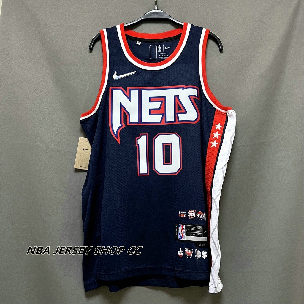 ต้นฉบับใหม่ NBA Brooklyn Nets Ben Simmons #10 75th Anniversary City Navy Jersey Swingman อัดความร้อน