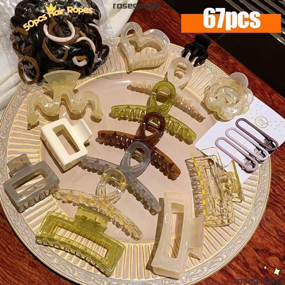 Rose 32/67 ชิ้น/เซ็ตผม Claw คลิป, สีทึบ Headwear กิ๊บติดผม, สีลูกกวาดอุปกรณ์เสริมผม Barrette Shark คลิปผู้หญิง