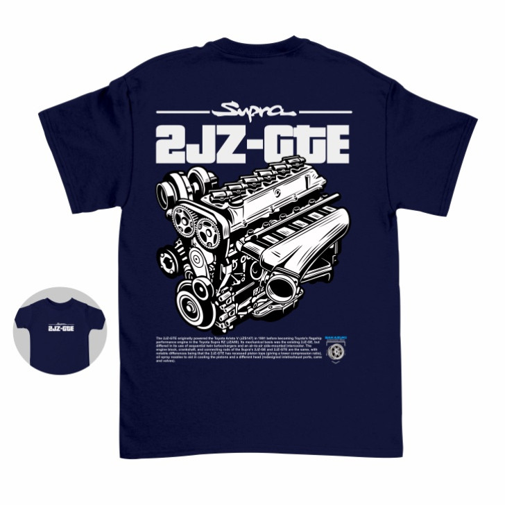 Gilan T Shirt Distro ภาพรถเด็ก Toyota Supra MK4 2JZ-GTE Machine ยานยนต์