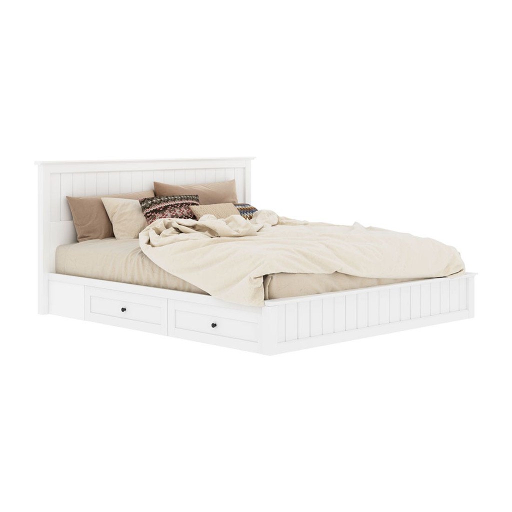 Koncept Furniture เตียง 5 ฟุต รุ่น Moneta สีขาว (170x213x103 ซม.)  แบรนด์ KONCEPT FURNITURE