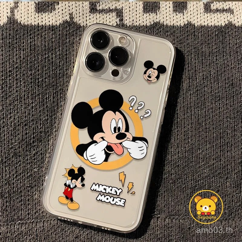 สำหรับ OPPO A17 A60 A3 Pro Reno 12 Pro 12F 11F 11 10 9 8 Pro PLUS 8T 5G 4G F27 Pro น่ารัก Disney Mickey Mouse เคสโทรศัพท์การ์ตูนนุ่มกันกระแทก2KRP