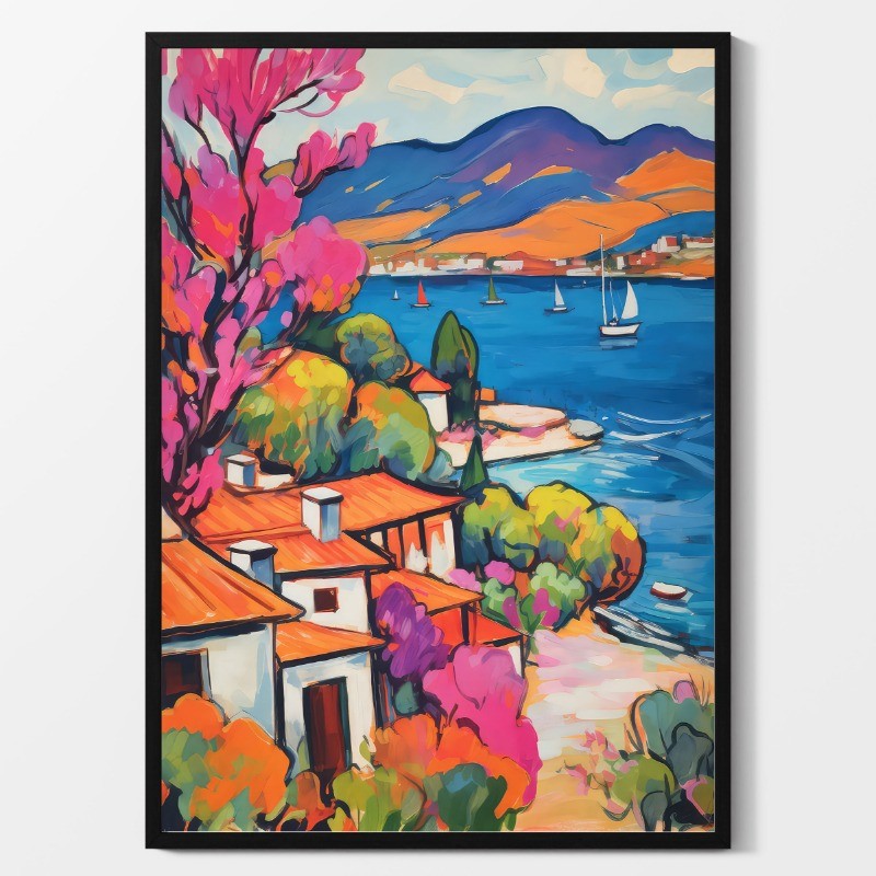 สีสันบทคัดย่อการเดินทางภูมิทัศน์โปสเตอร์กรีกสถาปนิกจุดชมวิวภาพวาดผ้าใบboho Wall Artห้องนั่งเล่นตกแต่งบ้าน - รูปที่ 5