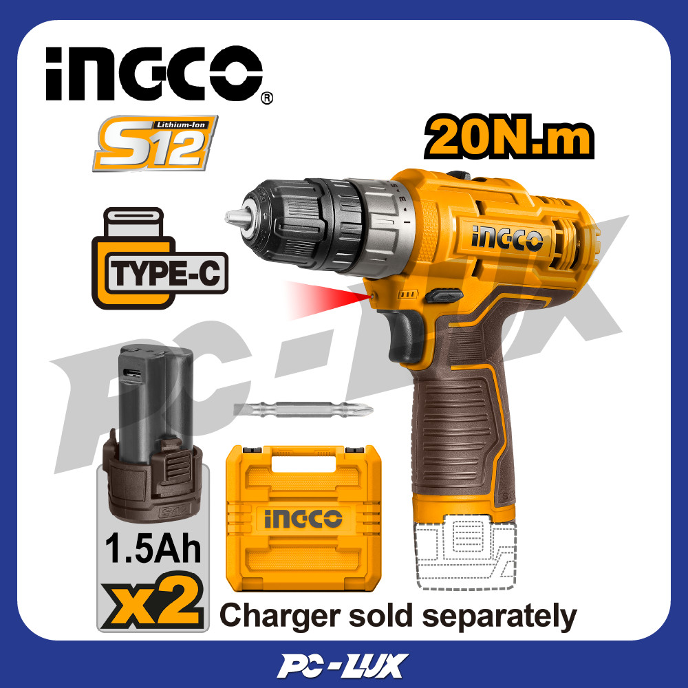 INGCO สว่านไร้สาย 12V CDLI12202
