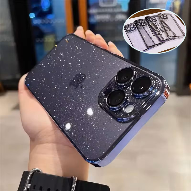 ส่งจากไทย24ชม✨เคส ไอโฟน 15 เคสไอโฟน13 เคส TPU เคลือบด้วยไฟฟ้าสำหรับ เคสมือถือแผ่นฟิล์มเลนส์ใส for 15 14 13 12 11 💥ใช้ดี