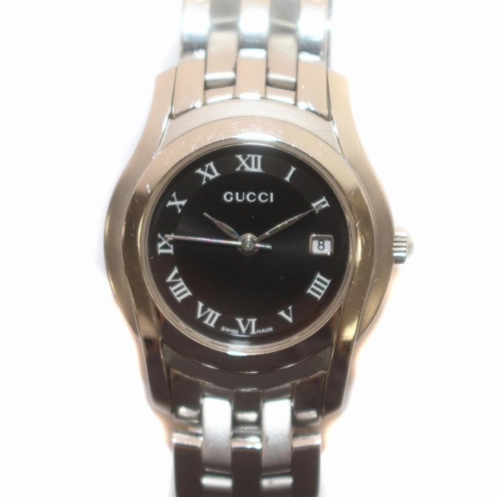 Gucci Watch Quartz Roman Date Silver Dial Black 5500L Direct from Japan Secondhand  6e252b5b92a3a34c