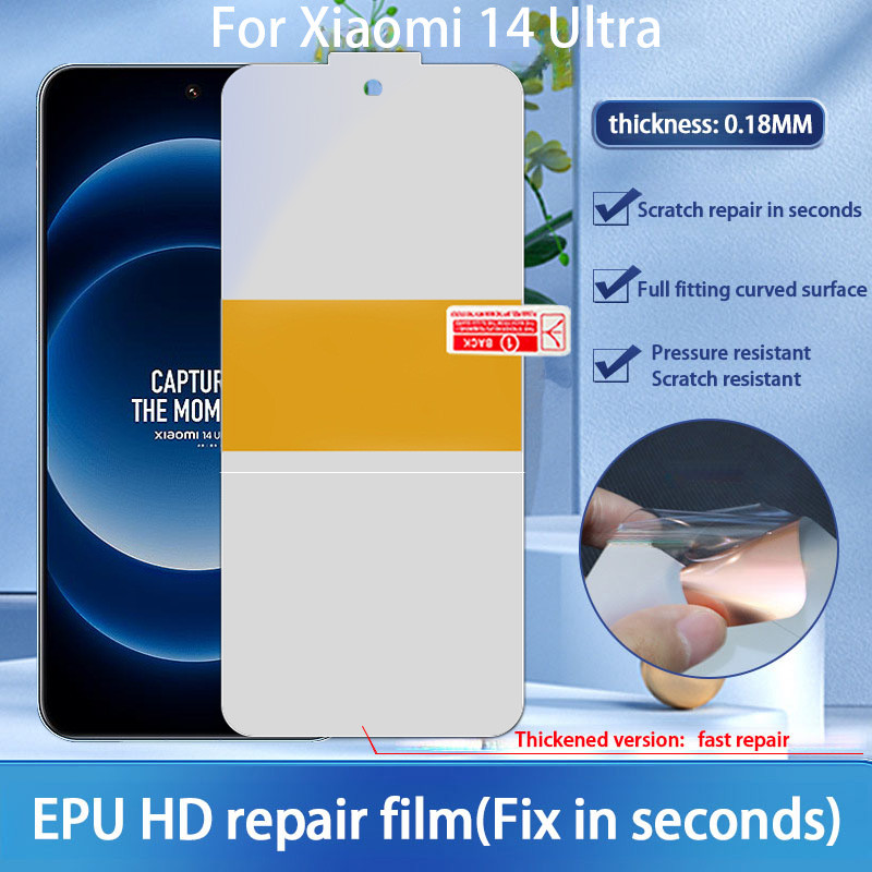 สําหรับ Xiaomi 14 Ultra 13 Ultra 14 13 Pro 12 Lite NE Civi 4 Pro 3 2 Redmi K60 Ultra ตําแหน่งรอยขีดข่วนอัตโนมัติ Fix In Seconds EPU Clear Hydrogel ฟิล์มหน้าจอด้านหน้า Soft Protector
