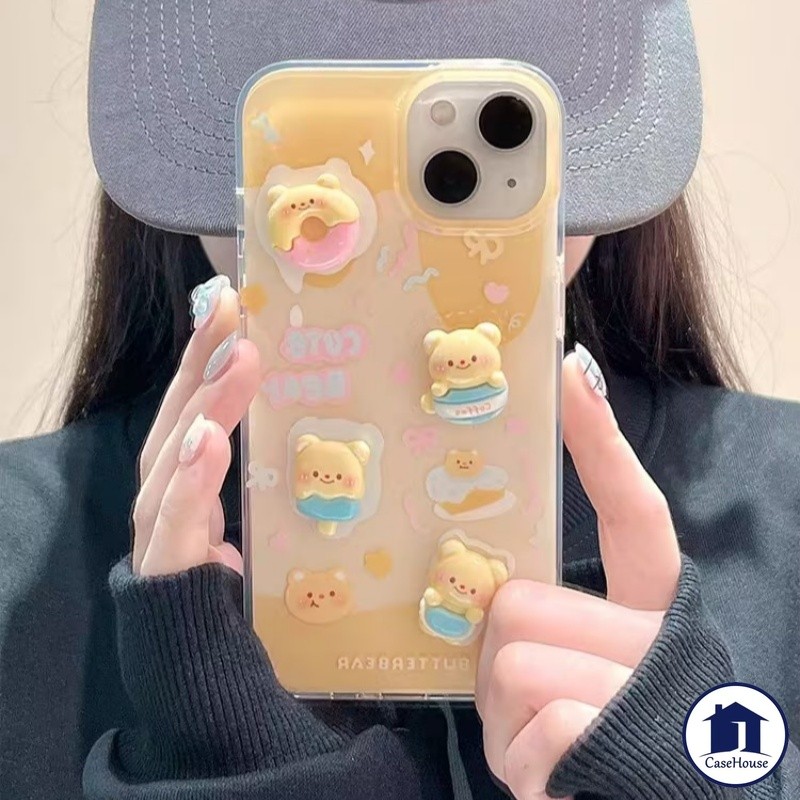 เคสใสนิ่มลายตุ๊กตาหมี 3 มิติสุดน่ารัก เข้ากันได้กับ Samsung A14 A05s A05 A54 A15 A24 A32 A03s A12 A53 A52 A34 A02s A50