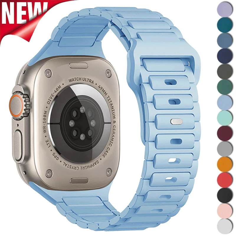 สายรัดซิลิโคน Band Soft สร้อยข้อมืออุปกรณ์เสริมสําหรับ Apple Watch s10 46 ultra2 IWatch series 10 9 8 7 6 SE 5 4 3 49/45/44/42/41/40/38 มม.