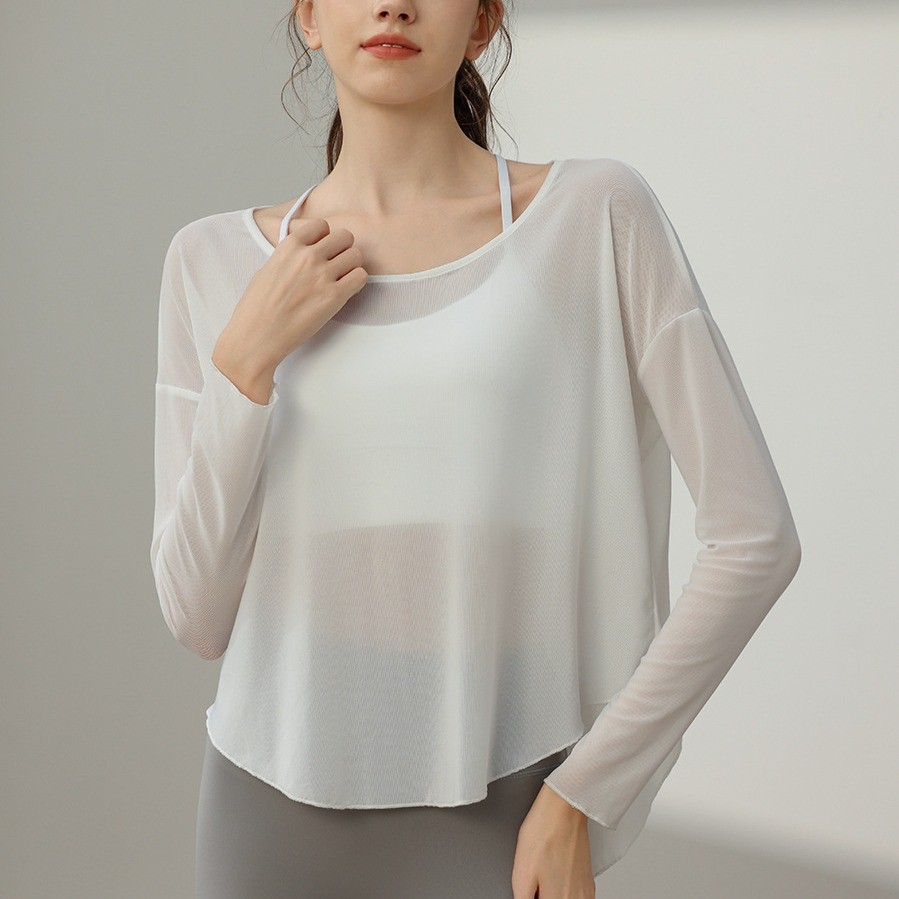 Shamzu Dance Training แขนยาวโยคะเสื้อยืดผู้หญิง Breathable กีฬาฟิตเนส Top Hoodie