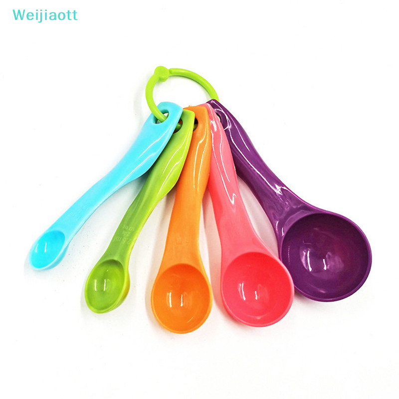 Weijiaott 5 ชิ้น Creative เครื่องมือวัดห้องครัวช้อนตวงช้อนชาน้ําตาล Scoop เค้กแป้งเบเกอรี่ถ้วยตวงช้อนครัว