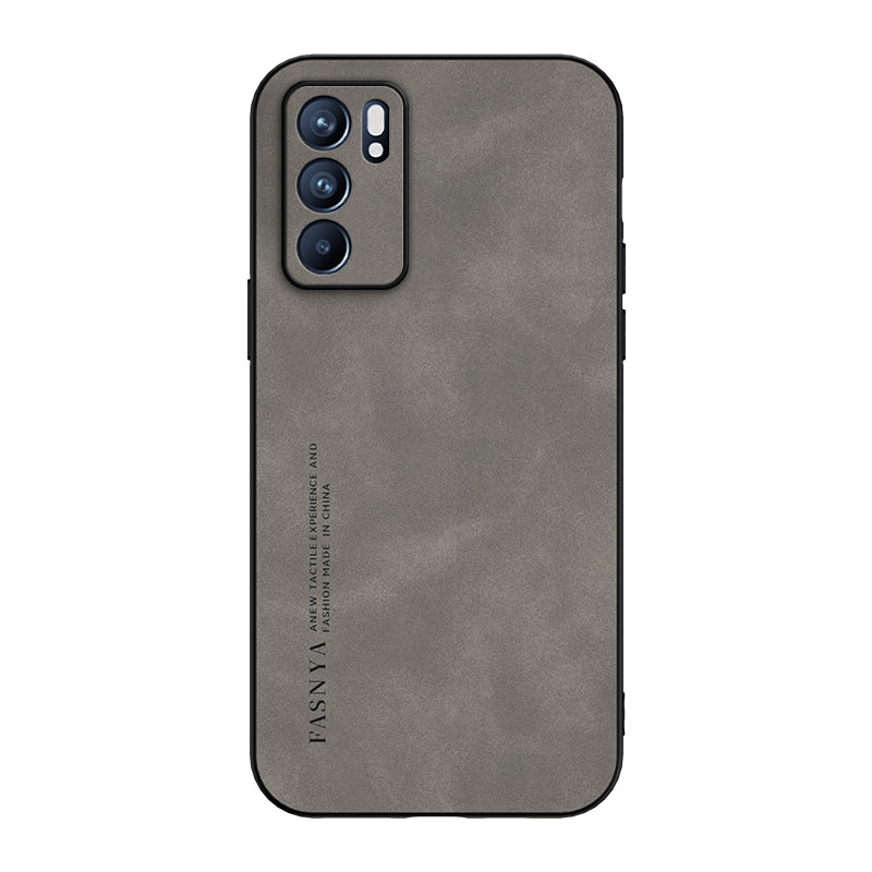 สําหรับเคสโทรศัพท์ OPPO Reno 6 5G,เคสป้องกันหนังกลับหนังแกะหรูหราพร้อมขอบแข็งและนุ่ม