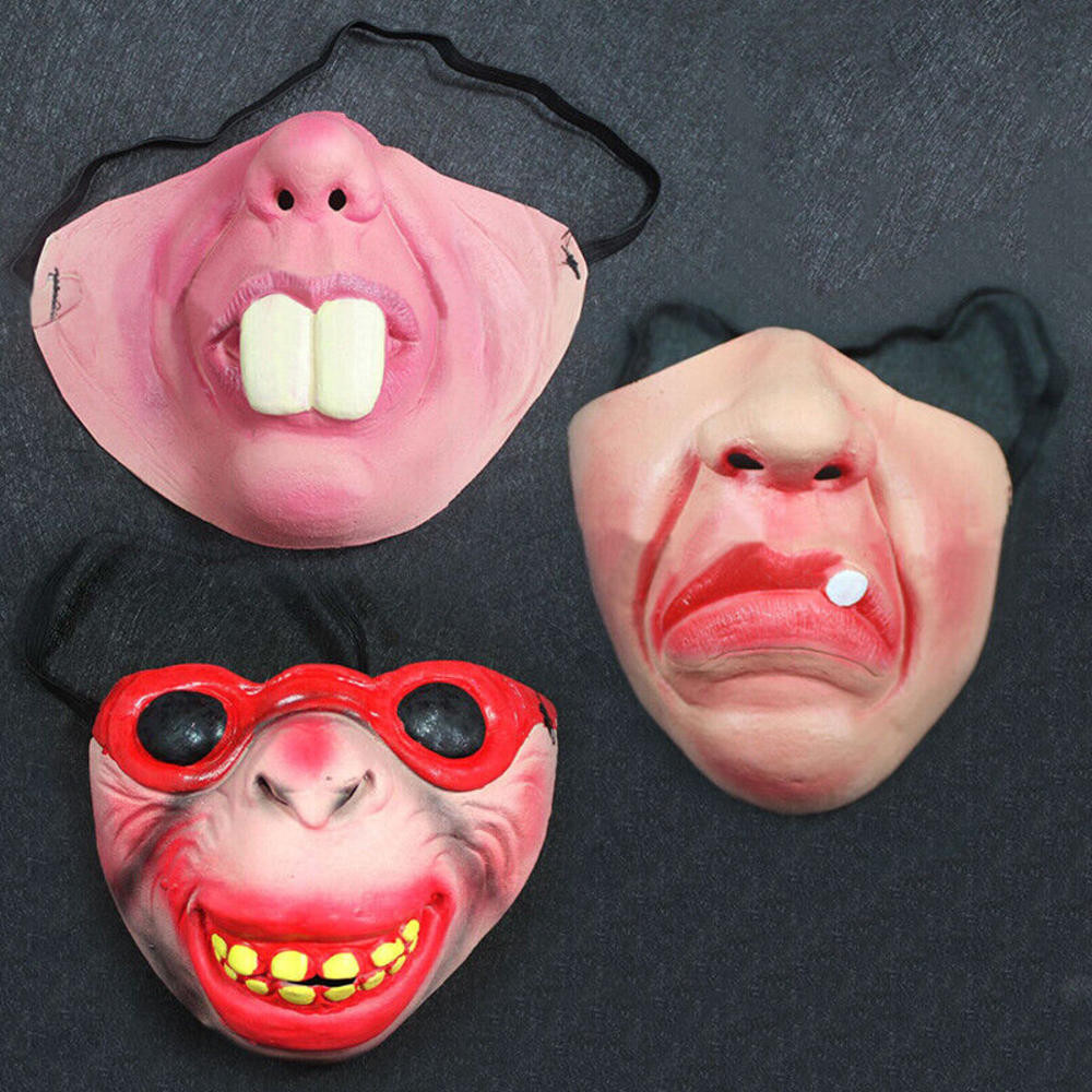 ตลกฟันใหญ่ Latex Half Face Masks Horrible น่ากลัว Big Nose Mask คอสเพลย์เครื่องแต่งกายสําหรับปาร์ตี้ฮาโลวีนฮาโลวีนสยองขวัญ Nights