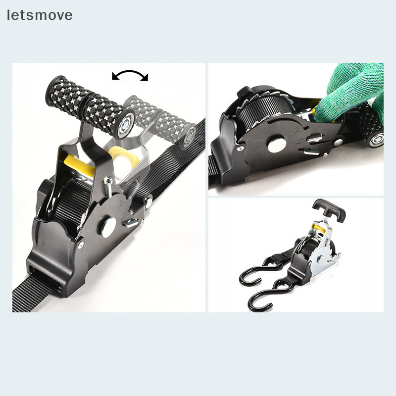 [letsmove] Retractable Auto Ratchet Strap อัตโนมัติหด Bundle Tape เข็มขัดหดสําหรับรถจักรยานยนต์ความสะดวกสบายกระเป๋าเดินทางสายรัด [TH]
