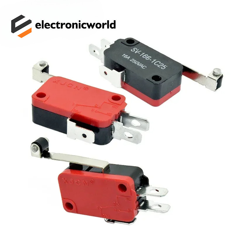 Spdt Momentary Travel Limit Micro Switch 16A 250VAC 1NO1NC 3pin Lever Roller V-15 V-15 V-151 V-155 V-155 Microswitch