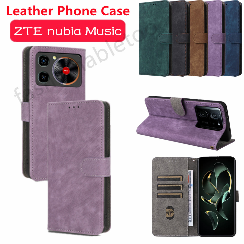 เคสโทรศัพท์หนังสําหรับ ZTE nubia Music nubiaMusic ZTEnubiaMusic Z2353 วงเล็บแม่เหล็กปลอกกันกระแทกฝาห