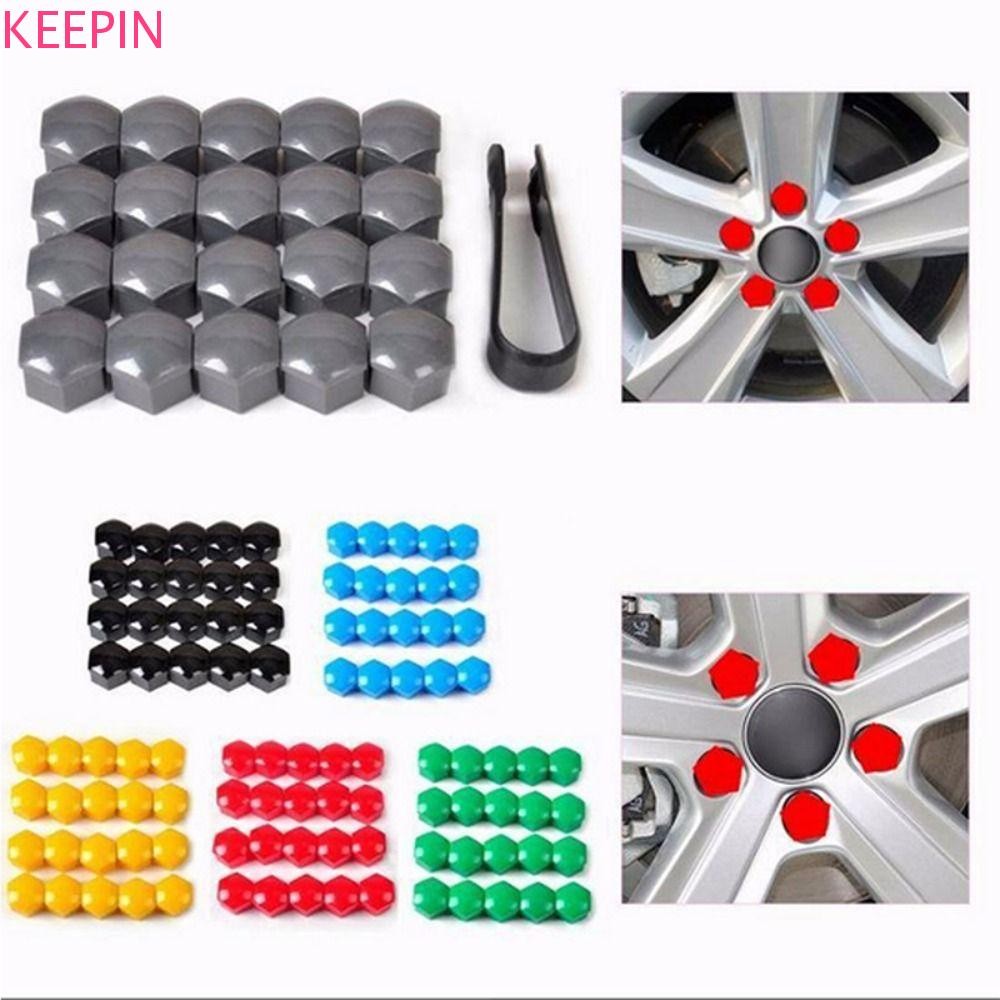 Keepin รถล้อ Nut Caps 17/19/21 มม.20 ชิ้น Hub สกรูป้องกันล้อ Nut Rim Cover Bolt Hub Caps ตกแต่งภายนอก Auto Hub สกรูฝาครอบ