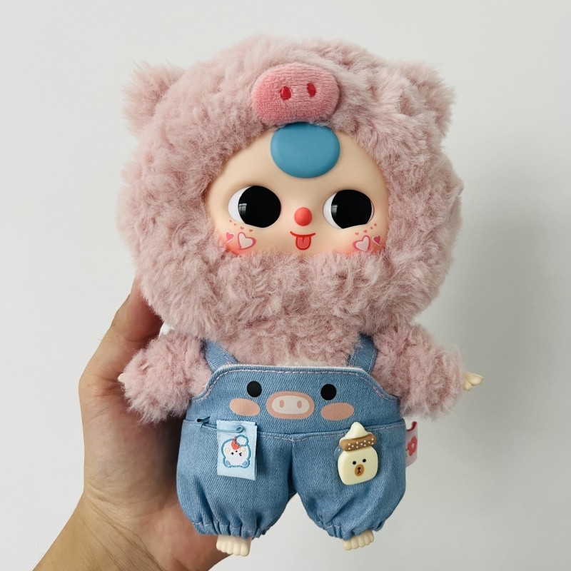 เด็ก ThreeV3/20 ซม.ผ้าฝ้ายตุ๊กตาเสื้อผ้าหมูสีฟ้า Jumpsuit เด็ก DIY แต่งตัวตุ๊กตาอุปกรณ์เสริม