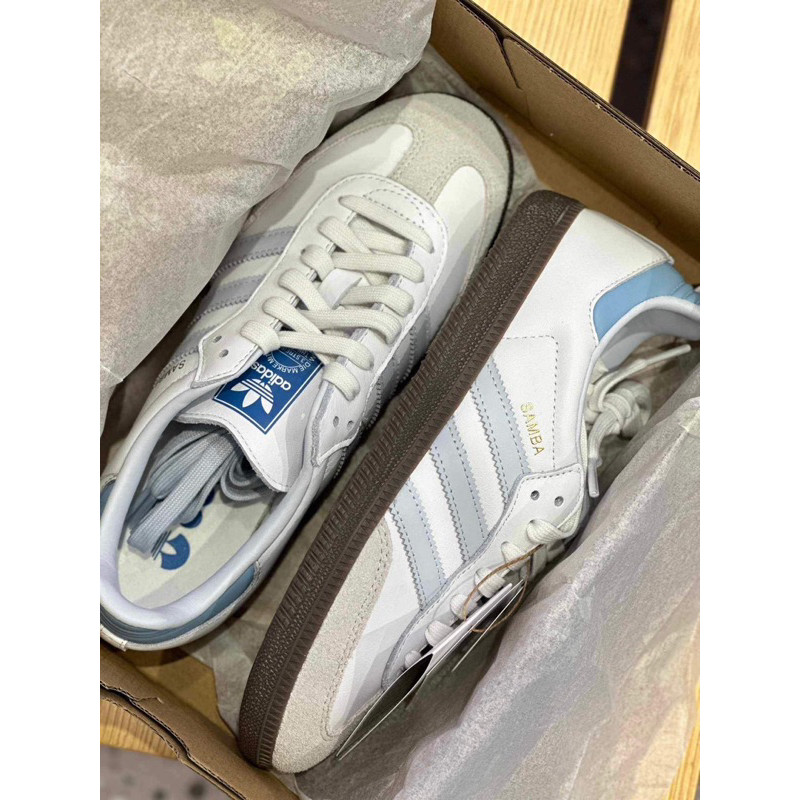 พร้อมส่งไซส์6.5uk Adidas samba Baby blue  ID2055