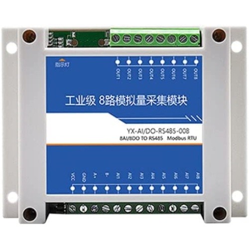 Taidacent 8-Channel Analog Input Data Acquisition Module 4-20mA to RS485 Modbus