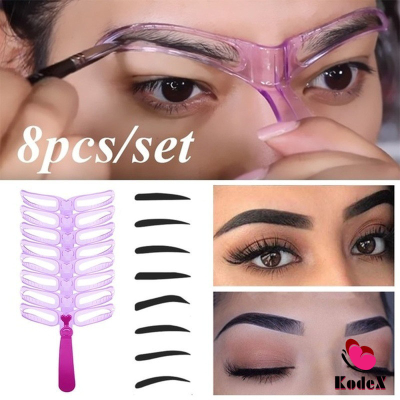 KDX บล๊อคเขียนคิ้ว เลือกทรงสวยตามต้องการ มีแม่แบบ 8 แบบ eyebrow card