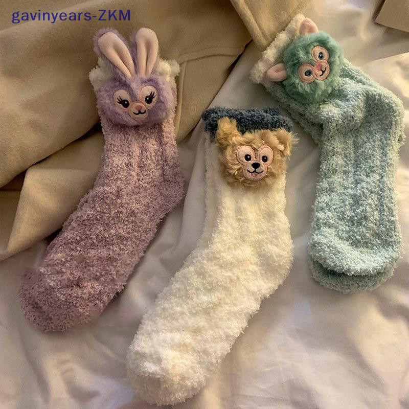 [gavinyears] ถุงเท้ากํามะหยี่ปะการังถุงเท้าบ้านถุงเท้าชั้นถุงเท้านอนถุงเท้าสาวฤดูใบไม้ร่วงฤดูหนาวถุงเท้าอบอุ่น [TH]