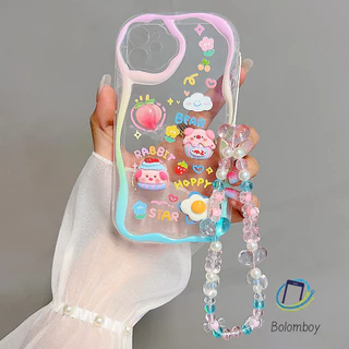 DIY เคส สำหรับไอโฟน 11 15 12 13 14 16 Pro Max 7 8 Plus XR XS X SE 2022 2020 พร้อมสายคล้อง พร้อมอุปกรณ์เสริมสุดน่ารัก