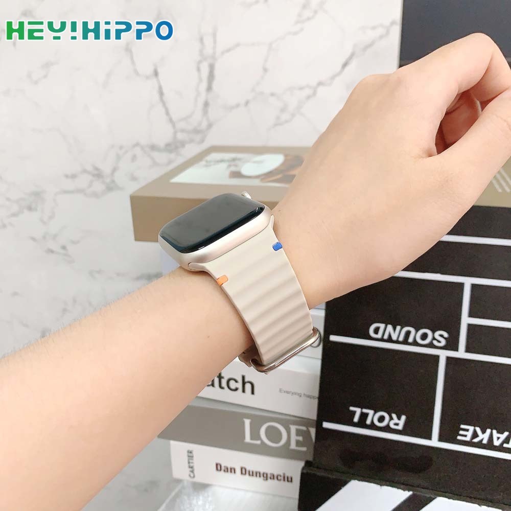 สายทรงคลื่นใหม่เหมาะสําหรับสมาร์ทวอทช์ series 9/8/7/6/SE/5/4 เหมาะสําหรับ iwatch 49/45/44/42/40/38mm