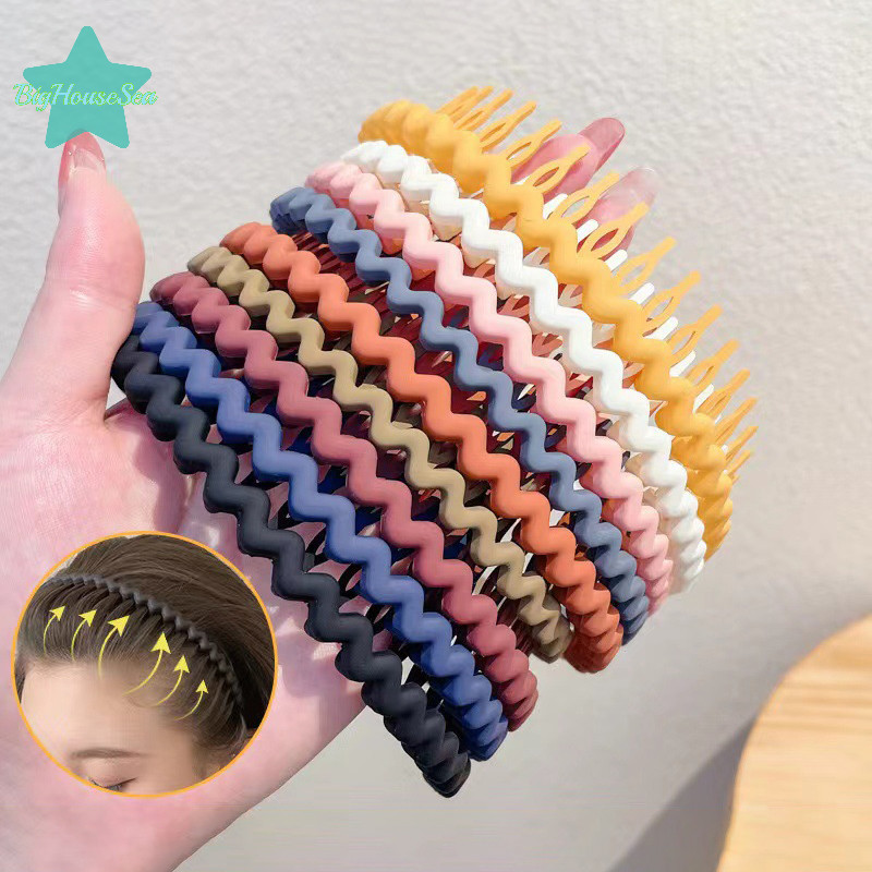 [BigHouseSea] แฟชั่นผู้หญิง Frosted สีลื่นผมวง Headdress หญิง Hairband ผม Hoop เครื่องประดับผมหญิง Headwear ใหม่