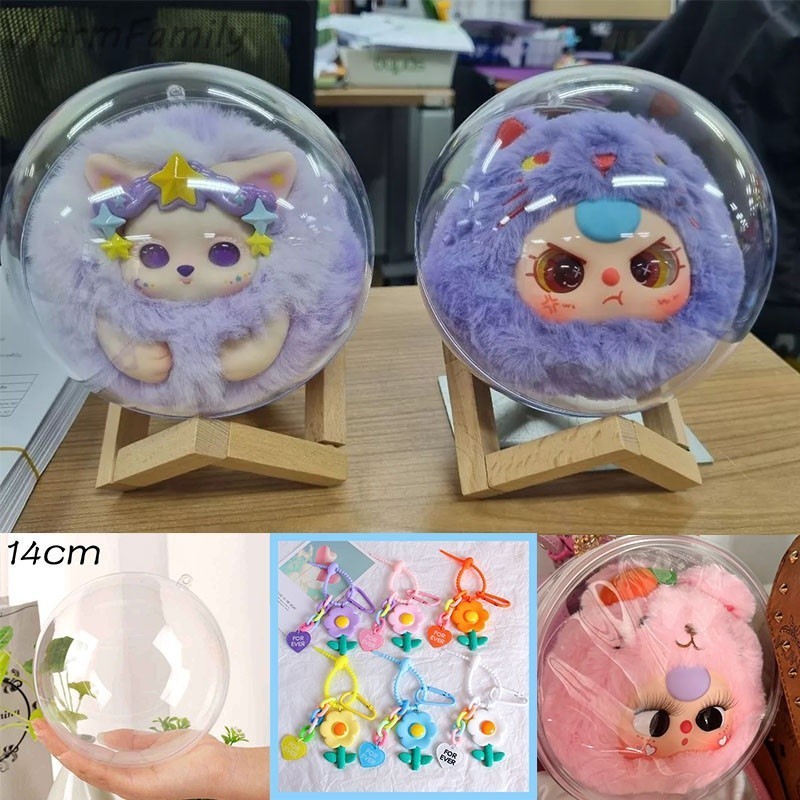 Baby Three & Kimmon Fruit กระเป๋า PVC ใส แบบหนา ทรงกลม หลากสี เบบี้ทรี สําหรับตุ๊กตา ลูกบอลใส่ Baby Three v2 ซิป migo