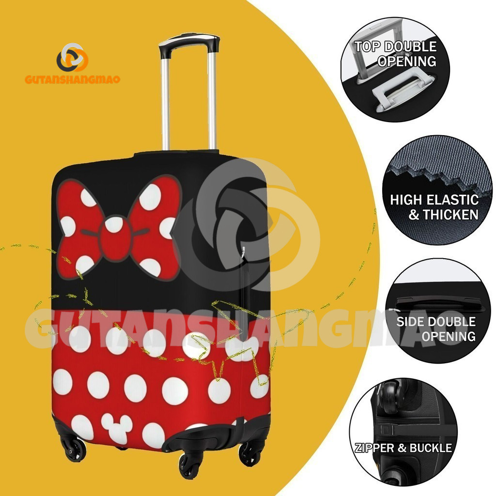 Disney Mickey ผ้าคลุมกระเป๋าเดินทาง ผ้าคลุมกระเป๋าเดินทางแบบซักได้ ผ้าคลุมกระเป๋าเดินทางกันฝุ่น