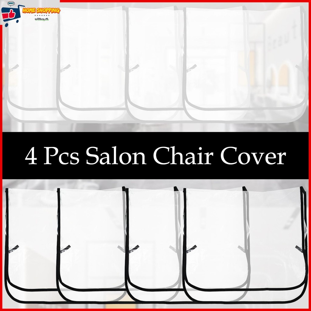 4 ชิ้น Salon ผ้าคลุมเก้าอี้พลาสติกใส Salon เก้าอี้ Protectors ผ้าคลุมเบาะอเนกประสงค์นํากลับมาใช้ใหม่ Salon Seat Covers SHOPTKC5966