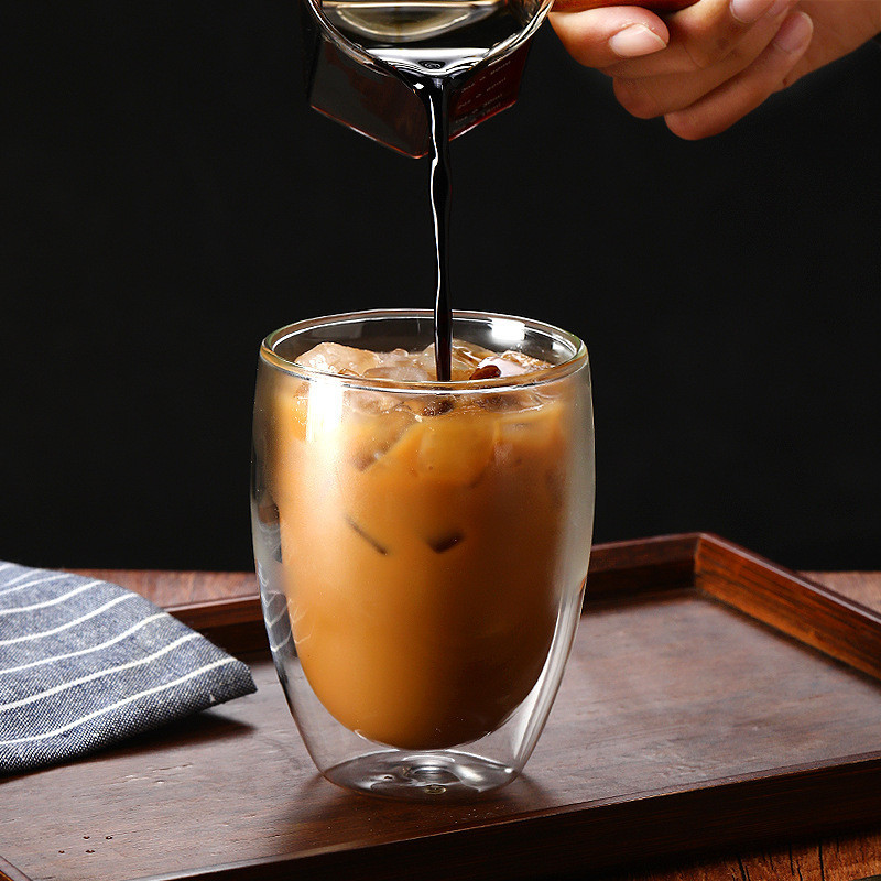 แก้วใสสองชั้น แก้วดับเบิ้ลเรเยอร์ สำหรับกาแฟ ชา น้ำผลไม้ #AB-0001 - รูปที่ 5