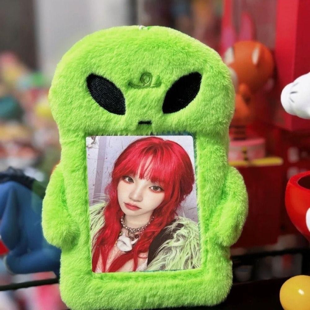Hobbyin ตุ๊กตา Photocard ,น่ารักการ์ตูน Alien Photocard ,กระเป๋าแฟชั่นพวงกุญแจผู้ถือบัตรนักเรียน Idol Photos ฝาครอบป้องกัน Photo Card Holder