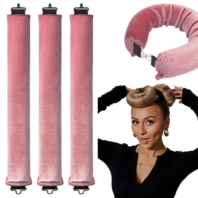 1/3/4pcs Big Wave ขี้เกียจ Heatless Curling Rod Plush หัวผม Curler Wave รูปแบบ Curl Rod ฟองน้ํา Curling Bouncy Curling ผมลูกกลิ้ง
