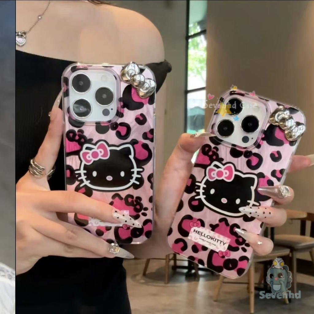 Dark Cute Kittyเคสโทรศัพท์Silver BowสําหรับiPhone 11 13 14 15 16 12 Pro XR X Xs Max 7 8 Plus SE 2020 Luxury Ultra Feather Silver INS High-Endอินเทรนด์กันกระแทกปกหลัง