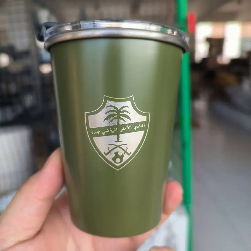 Saudi Arabia Football Team Logo New 304 Stainless Steel Beer Mug Outdoor Camping Coffee Mug Wholesal
