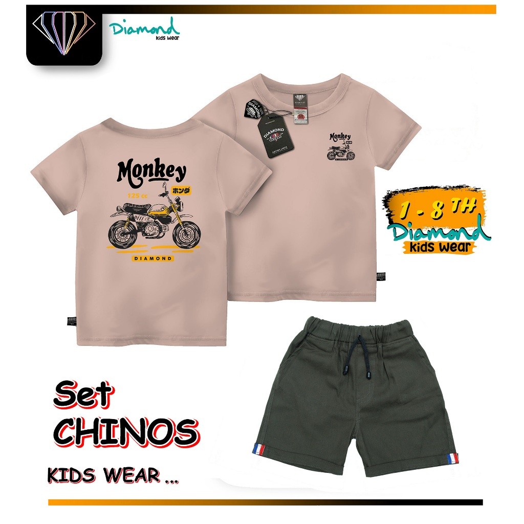 BOYS CLOTHING SET DISTRO T-SHIRT SHORTS AGES 1 - 8 ปี