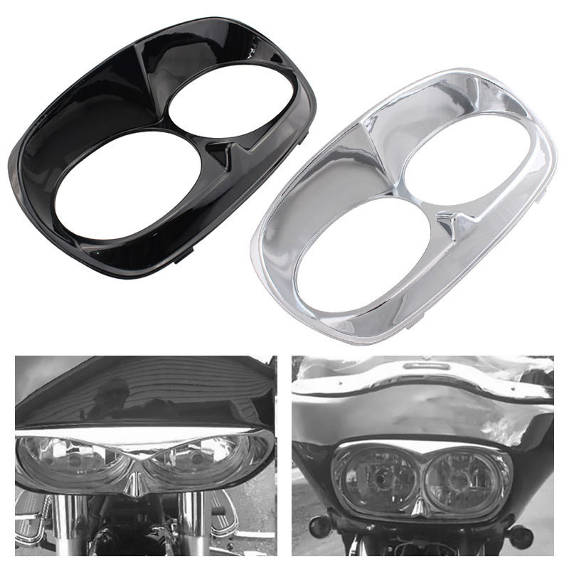 ฝาครอบตกแต่งไฟหน้าสําหรับ Harley Road Gliding Double Light Gliding 98-13