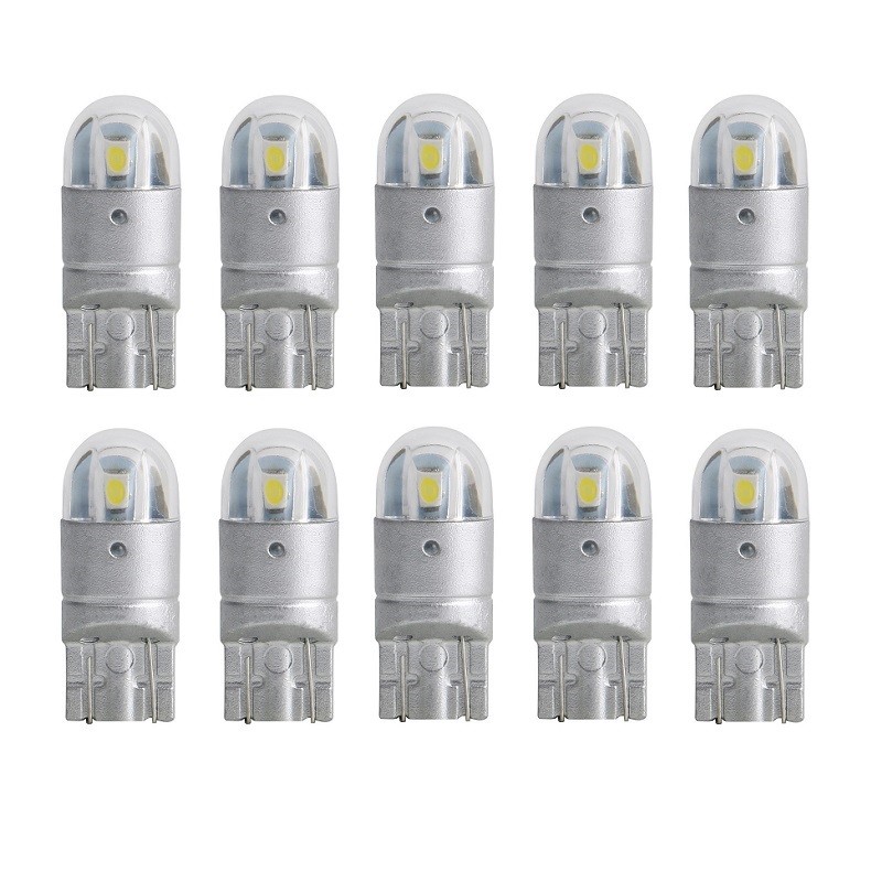 Y2/10Pcs T10 W5W 5w5หลอดไฟ LED 3030 SMD T10 168รถอุปกรณ์เสริม Clearance Light Auto 12V Amber สีแดงมอ