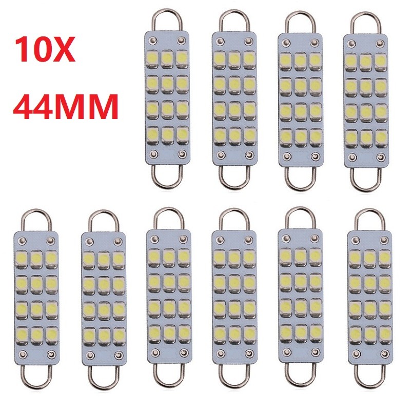 Y10PCS Festoon C5W Led ห่วง44MM Dome แผนที่แสงหลอดไฟ12V DC 1210 561 567 562แผ่นป้ายทะเบียนสีขาวภายใน