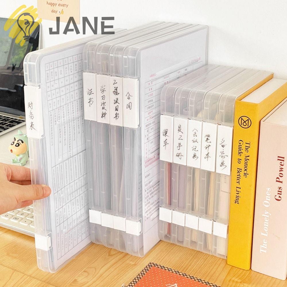 Jane 1 ชิ้นแฟ้ม Organizer กล่อง,สํานักงานเครื่องเขียนเดสก์ท็อปจัดระเบียบ A4 กล่องเก็บกระดาษ,พลาสติกทนทาน A4 A5 Archives โครงการสัญญาใบรับรองเอกสาร