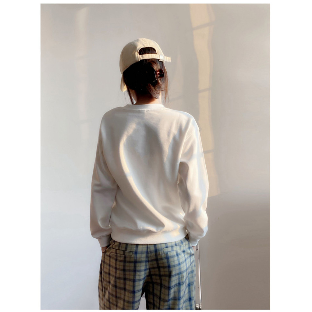 พร้อมส่งในไทย  เสื้อสเวตเตอร์แขนยาว แบบลำลอง สีพื้น ผู้หญิง ขนาด M-5XL ราคา ถูกที่สุด ดีลบีเคเค แกลเลอรีภาพที่ 4