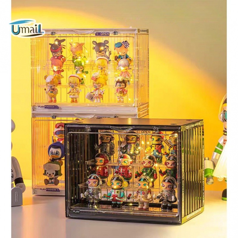 กล่องโชว์โมเดล labubu กล่องเก็บของ ประเภทดูดแม่เหล็กคู่ วัสดุซึมผ่านสูง ปิดผนึกและกันฝุ่น