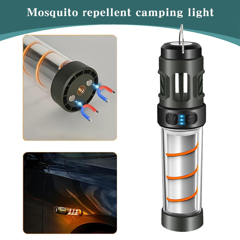 จัดส่งในกรุงเทพฯ🚚 โคมไฟกันยุงพร้อมฐานแม่เหล็ก ยูเอสบี ชาร์จ ไอพี44 โคมไฟกันน้ํา