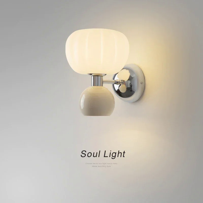 Modern LED Wall Lamps Cream Breeze Pumpkin Sconces G9 Bulb For Bedroom Bedsides Study Living Room Ha
